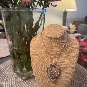 Or Paz Silver and Green Pendant Necklace